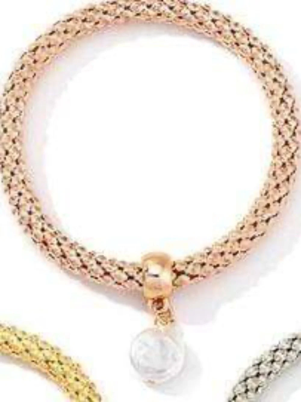 Womens Flexible Bangle Bracelet Set Silver Gold and Rose Gold Tone